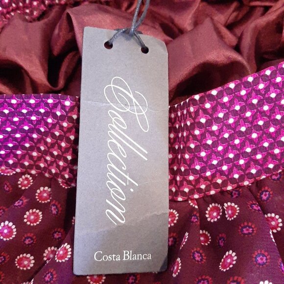 COSTA BLANCA Chiffon A-Line Mini Skirt Floral Tie Waist Purple Spring - Picture 10 of 13